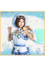 Identity V Mechanic Tracy Reznik Re-Swim Blue Outfit Cosplay Costume 2